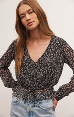 Load image into Gallery viewer, HOLLAND FLORAL TOP / BLACK
