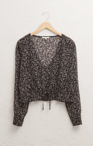 HOLLAND FLORAL TOP / BLACK