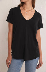 Load image into Gallery viewer, ASHER V-NECK TEE / BLACK
