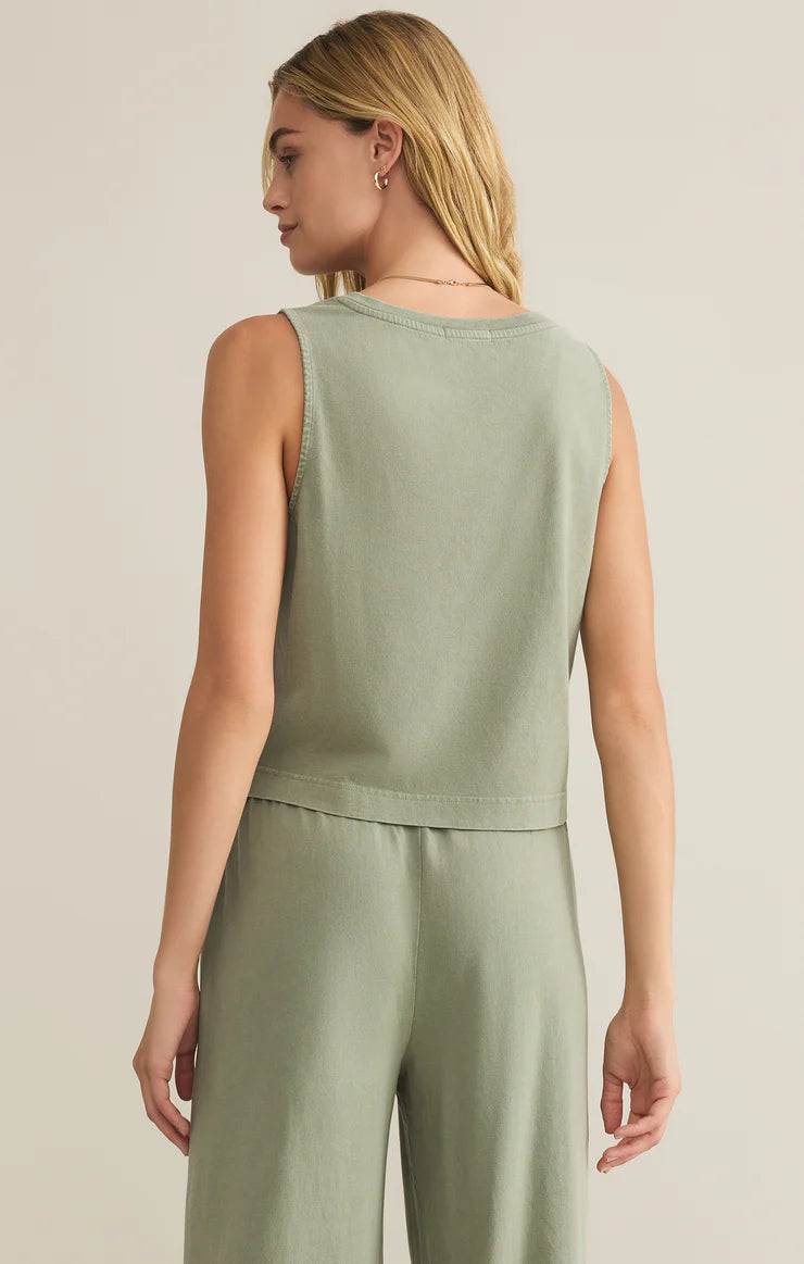 SLOANE V-NECK TOP/ AVACADO