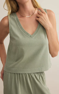 SLOANE V-NECK TOP/ AVACADO