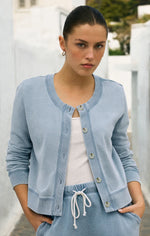 Load image into Gallery viewer, DAILY KNIT DENIM CARDIGAN / OCEAN AIR INDIGO

