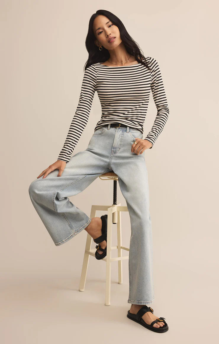 PRISTINE RIB STRIPE TEE