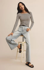 Load image into Gallery viewer, PRISTINE RIB STRIPE TEE
