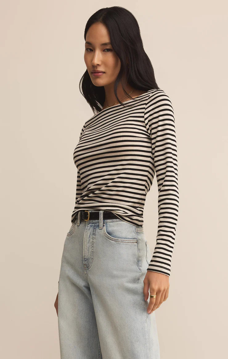 PRISTINE RIB STRIPE TEE