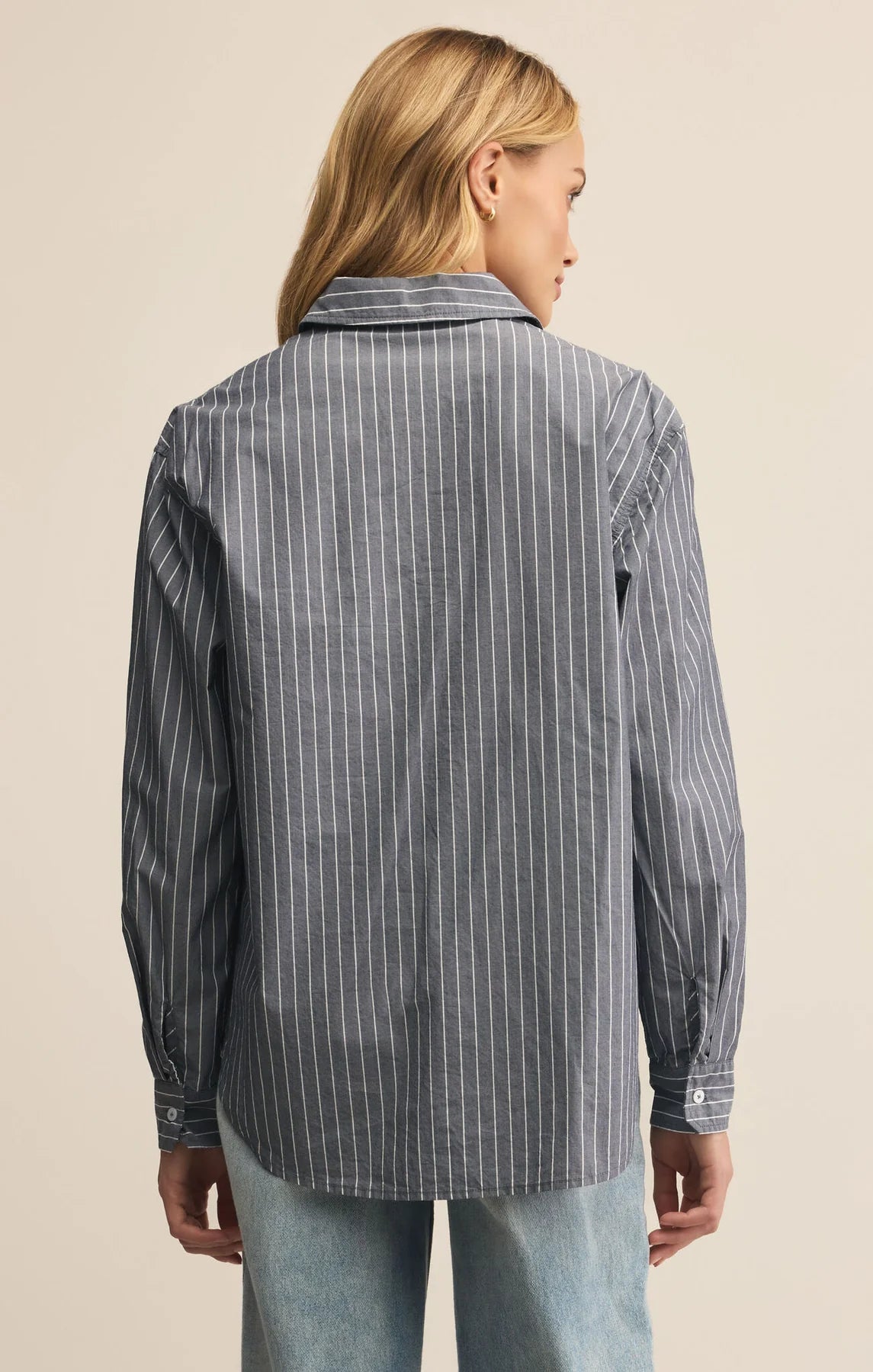 SEAPORT STRIPED POPLIN BUTTON UP