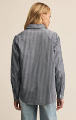 Load image into Gallery viewer, SEAPORT STRIPED POPLIN BUTTON UP
