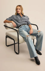 Load image into Gallery viewer, SEAPORT STRIPED POPLIN BUTTON UP
