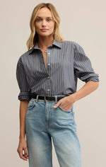 Load image into Gallery viewer, SEAPORT STRIPED POPLIN BUTTON UP
