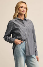 Load image into Gallery viewer, SEAPORT STRIPED POPLIN BUTTON UP
