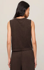 Load image into Gallery viewer, SLOANE JERSEY TANK  / DARK CHOCOLATE
