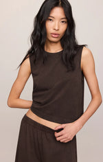 Load image into Gallery viewer, SLOANE JERSEY TANK  / DARK CHOCOLATE
