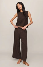 Load image into Gallery viewer, SLOANE JERSEY TANK  / DARK CHOCOLATE
