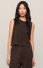 Load image into Gallery viewer, SLOANE JERSEY TANK  / DARK CHOCOLATE
