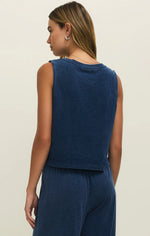 Load image into Gallery viewer, SLOANE V-NECK DENIM TANK / INDIGO
