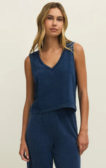 Load image into Gallery viewer, SLOANE V-NECK DENIM TANK / INDIGO
