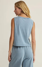 Load image into Gallery viewer, SLOANE V-NECK DENIM TANK / OCEAN AIR INDIGO
