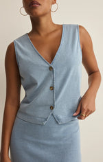 Load image into Gallery viewer, NOELLE JERSEY TOP / OCEAN AIR INDIGO
