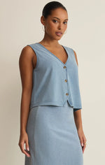 Load image into Gallery viewer, NOELLE JERSEY TOP / OCEAN AIR INDIGO

