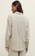 Load image into Gallery viewer, ALFIE STRIPED LINEN BUTTON UP
