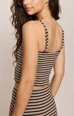 Load image into Gallery viewer, AINSLIE STRIPE MIDI SKIRT / PUTTY

