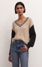 Load image into Gallery viewer, HUNTER VARSITY V-NECK SWEATER
