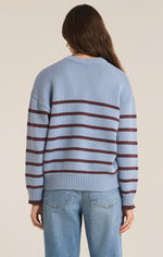 Load image into Gallery viewer, BOYFRIEND STRIPE SWEATER / LIGHT DENIM
