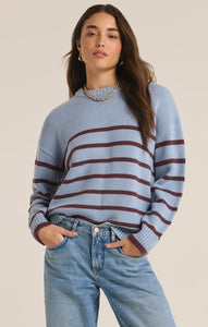 BOYFRIEND STRIPE SWEATER / LIGHT DENIM