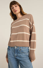 Load image into Gallery viewer, SIENNA STRIPE SWEATER / LATTE
