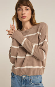 SIENNA STRIPE SWEATER / LATTE