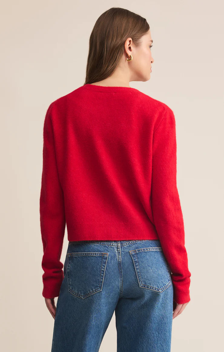 MEDINA COZY CARDIGAN / FESTIVE RED