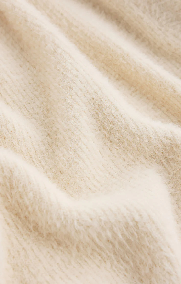 SADORA FLUFFY CROP CARDIGIAN / WARM WHITE