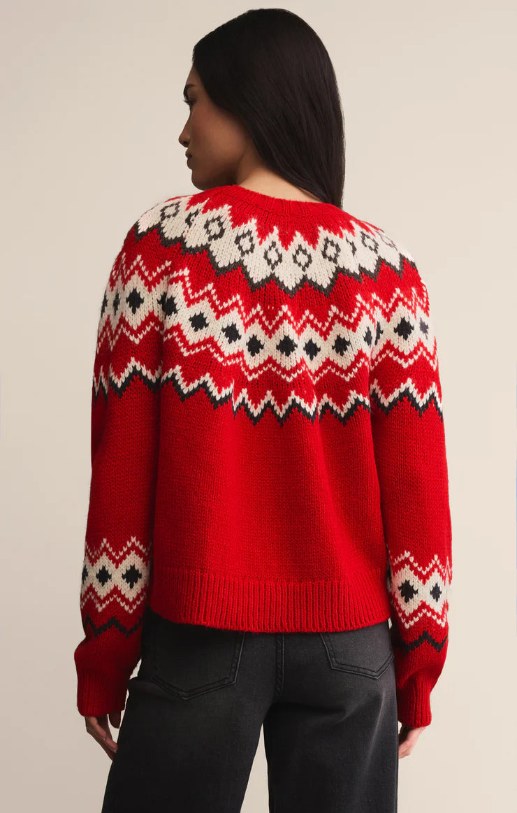 ADORNMENT SWEATER / FESTIVE RED