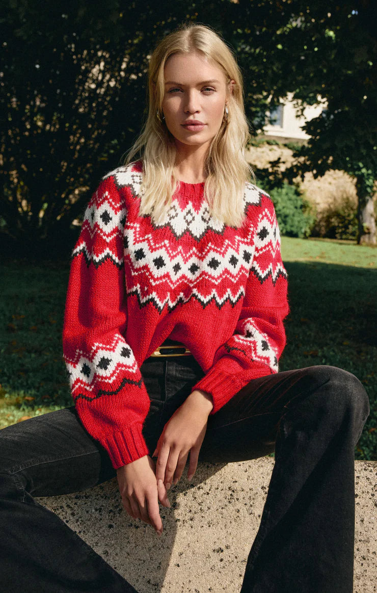 ADORNMENT SWEATER / FESTIVE RED