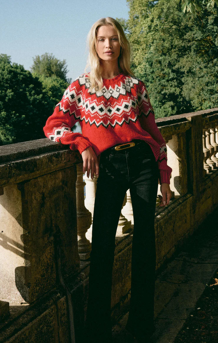 ADORNMENT SWEATER / FESTIVE RED