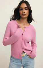 Load image into Gallery viewer, MEDINA RIB CARDIGAN / PINK CRUSH
