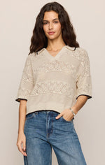 Load image into Gallery viewer, DEN MAN CROCHET POLO SWEATER

