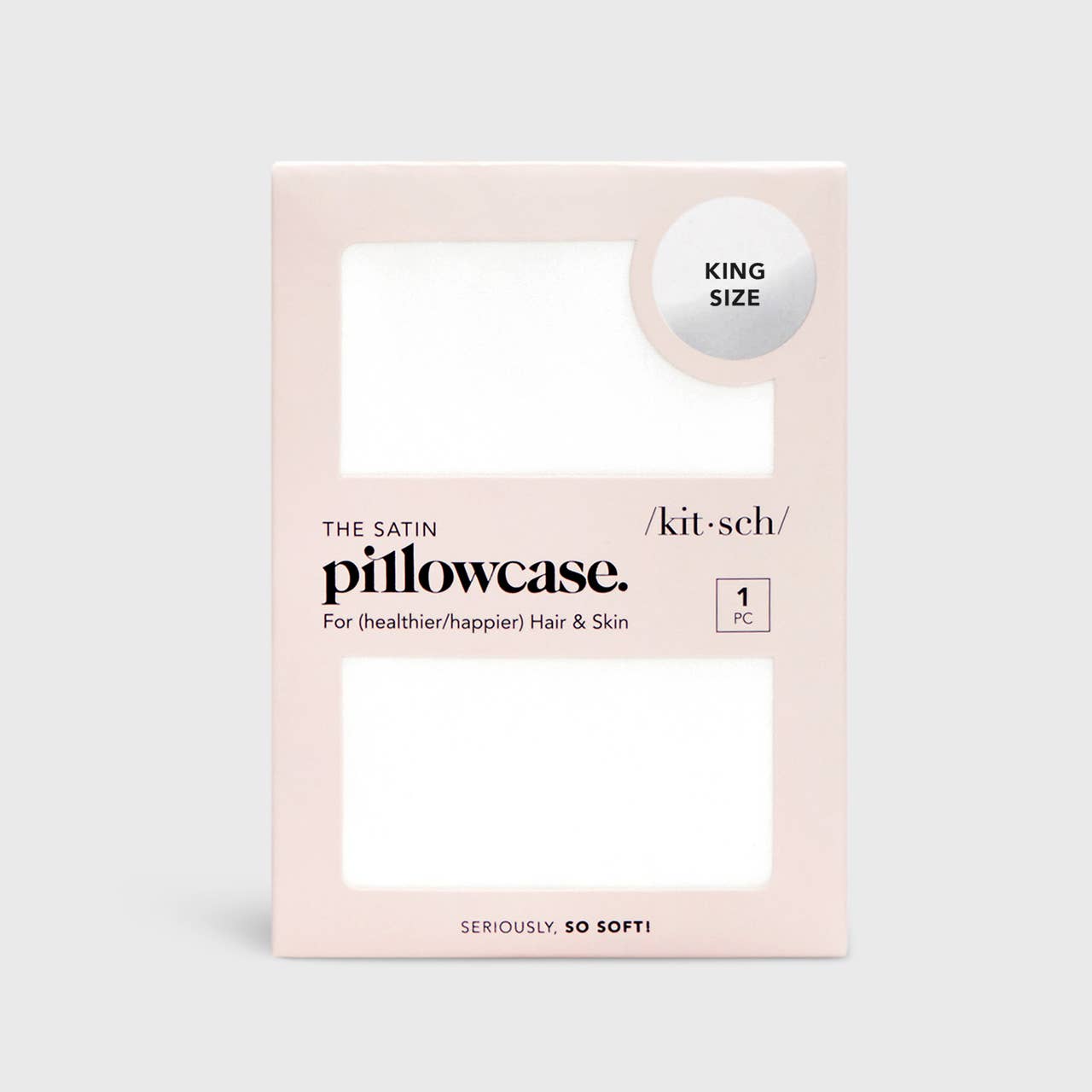 KING SATIN PILLOWCASE  / IVORY