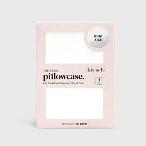 KING SATIN PILLOWCASE  / IVORY