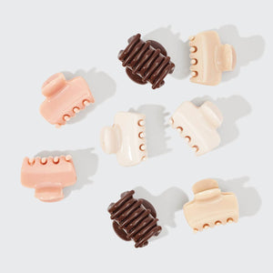 MINI PUFFY CLAW CLIPS RECYCLED PLASTIC 6 PCS SET  / Rosewood