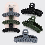 Load image into Gallery viewer, ECO-FRIENDLY CHAIN CLAW CLIP 3PCS SET -  Black/Moss
