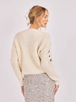 Load image into Gallery viewer, MONROE LEAF CUTOUT EMBELLISHED SWEATER
