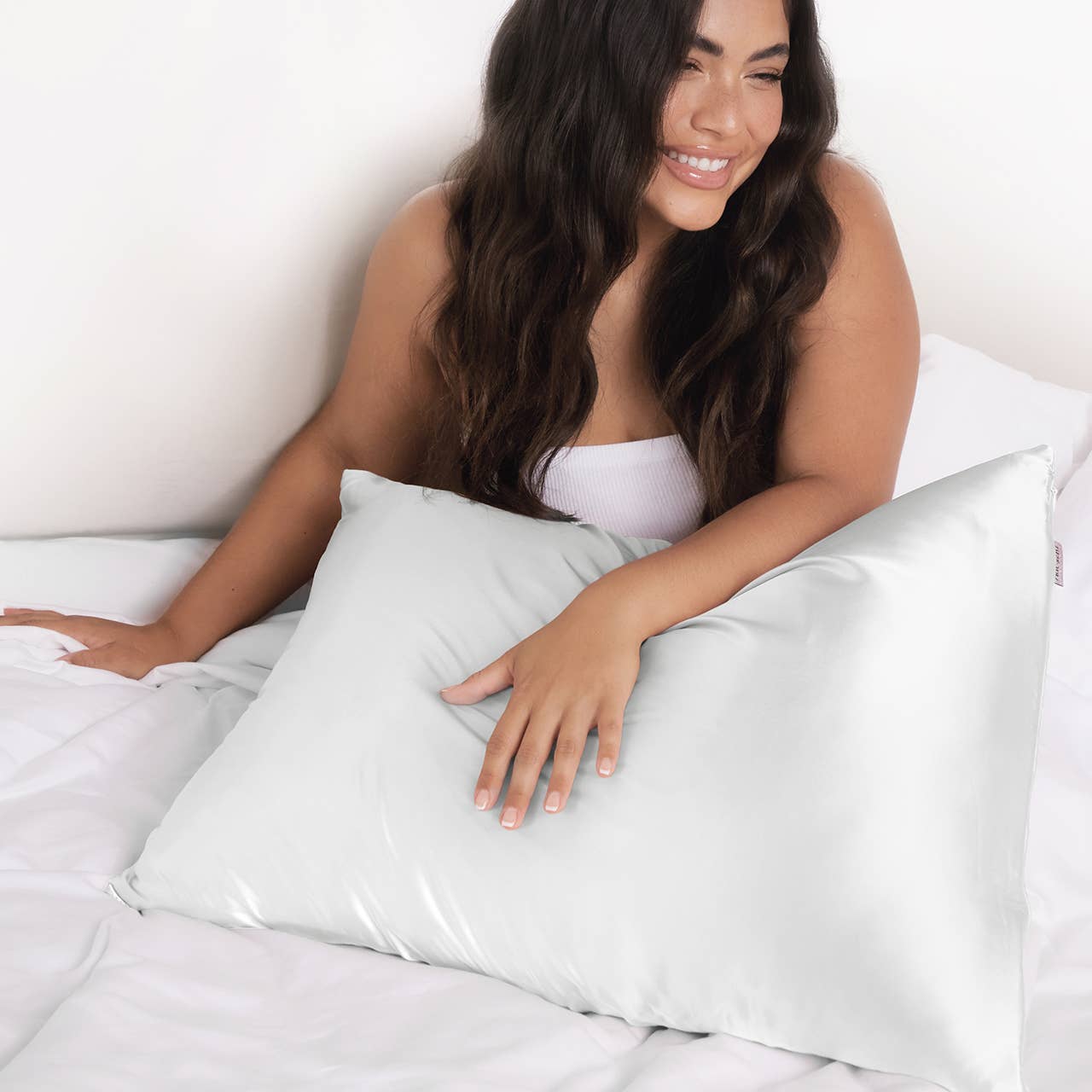 KING SATIN PILLOWCASE  / IVORY