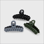 Load image into Gallery viewer, ECO-FRIENDLY CHAIN CLAW CLIP 3PCS SET -  Black/Moss
