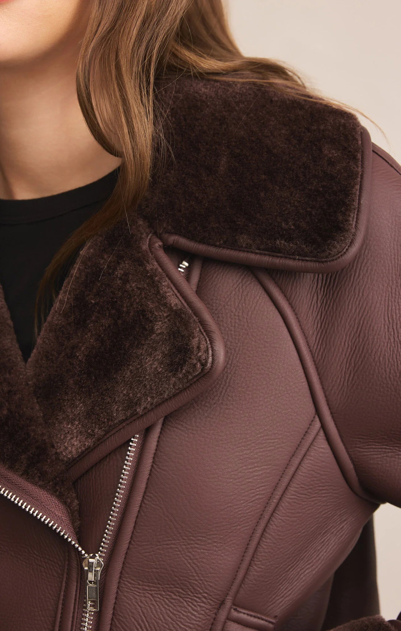 LOCKLIN SHERPA JACKET / CHOCOLATE CHERRY