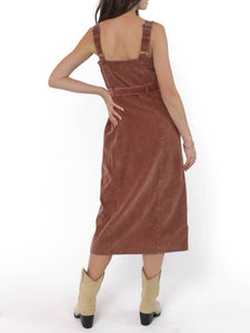 GET LIKE THIS MIDI DRESS / WASHED BROWN