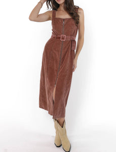 GET LIKE THIS MIDI DRESS / WASHED BROWN