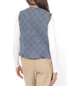 GOOD ENERGY QUILTED DENIM VEST