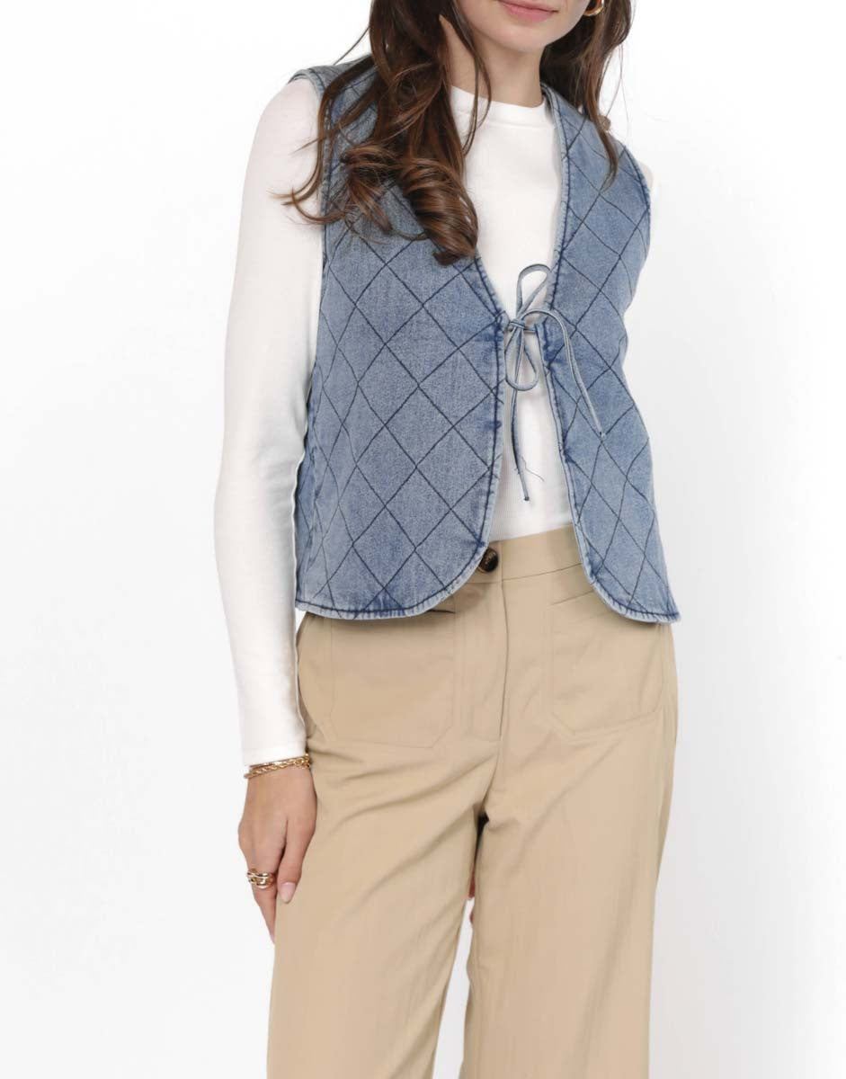 GOOD ENERGY QUILTED DENIM VEST