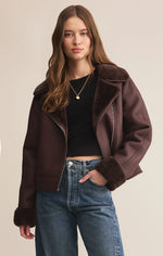 Load image into Gallery viewer, LOCKLIN SHERPA JACKET / CHOCOLATE CHERRY

